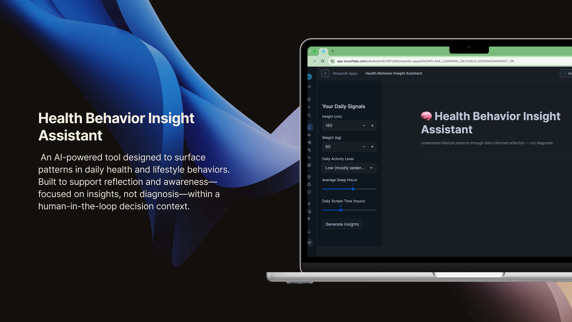 Health Behavior Insight Assistant